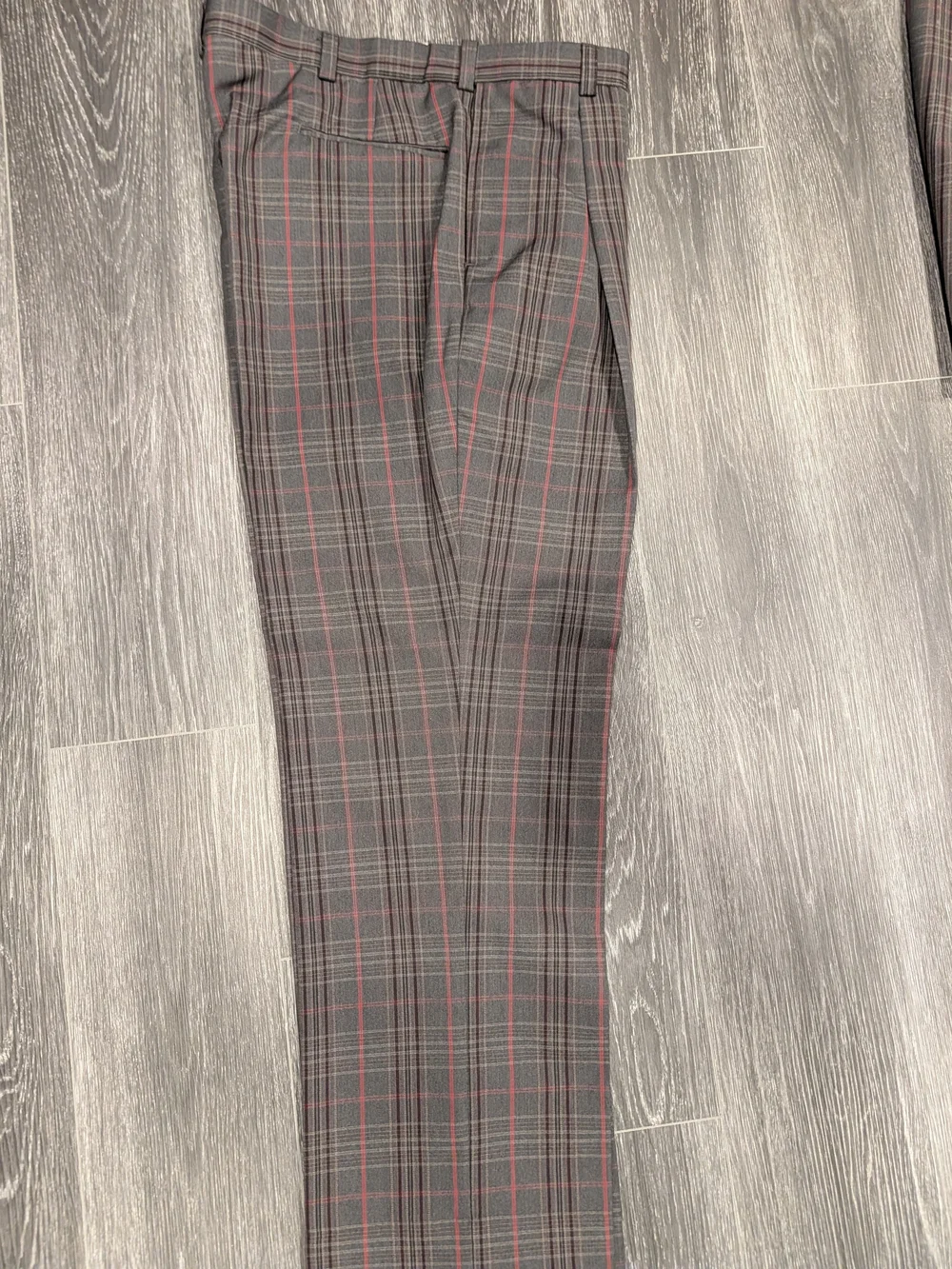 Stacy Adams Charcoal Plaid Blazer with Red Windowpane